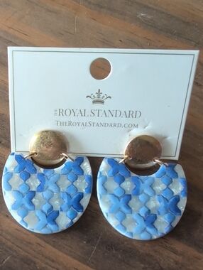 The Royal Standard Blue Mosaic Statement Earrings